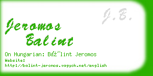 jeromos balint business card